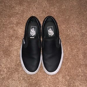 Black leather Vans